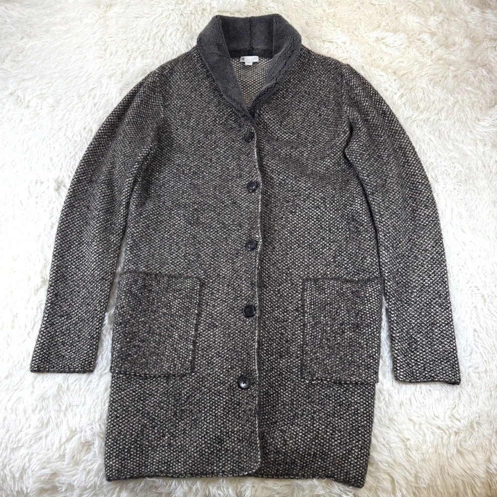 J.Jill Tweed Knit Button Cardigan Duster Jacket Small Cozy Grannycore Cabincore‎